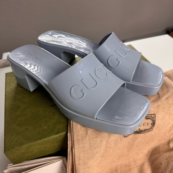 GUCCI Rubber Platform Slide Sandals Size 40 - Picture 6 of 16